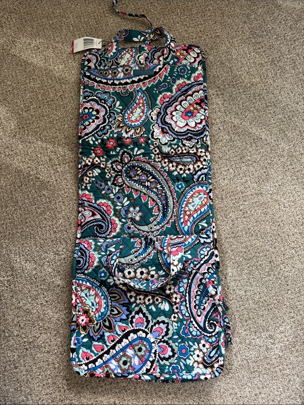 Vera Bradley Teal Floral Paisley Quilted Organizer Tote - Picture 3 of 3